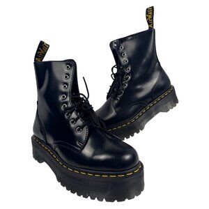 Dr. Martens Jadon Smooth Black Leather Platform Boots Zipper UK 7 EU 41, US 9